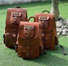 Usado, Mochila de viagem 23" grande de couro genuíno mochila para homens e mulheres comprar usado  Enviando para Brazil