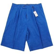 Bermuda Roda azul brilhante tecido estampa floral ajuste relaxado 32 (Eu 48) comprar usado  Enviando para Brazil