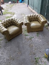 Vintage green leather for sale  SHEFFIELD