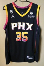 Camiseta masculina tamanho 50 grande usada Kevin Durant #35 preta laranja Phoenix Suns 2023 comprar usado  Enviando para Brazil