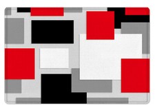 Tapetes de assoalho de cozinha cinza abstrato geométrico em preto e vermelho tapete de banho 24x16 polegadas comprar usado  Enviando para Brazil