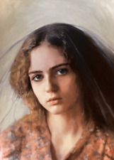 WILLIAM OXER ORIGINAL "Tristesse" Tragédia de Tristeza Bonita Mulher Menina PINTURA   comprar usado  Enviando para Brazil