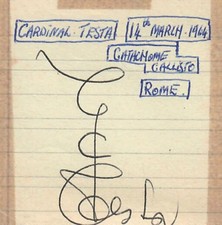 Autógrafo Cardeal Gustavo Testa comprar usado  Enviando para Brazil