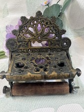 Suporte antigo de ferro fundido ornamentado – Dispensador de fio ou rack de papel higiênico rústico, usado comprar usado  Enviando para Brazil