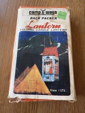 Lanterna de vela dobrável vintage Camp Ways alumínio luz de acampamento janelas de mica na caixa comprar usado  Enviando para Brazil