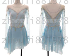 Vestido de patinação artística feminino/menino vestido de patinação no gelo elastano azul, usado comprar usado  Enviando para Brazil