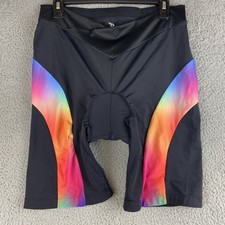 Bermuda de ciclismo feminina Beroy 3XL preta logotipo elástico arco-íris bicicleta acolchoada pull-on comprar usado  Enviando para Brazil