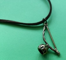 Colar de capoeira Berimbau 24" com cordão de couro camurça do Brasil. comprar usado  Enviando para Brazil