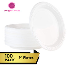 100 placas descartáveis resistentes placas de plástico branco reutilizáveis cofre para micro-ondas, usado comprar usado  Enviando para Brazil