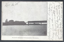 Antyk 1908 Wagon Bridge Covington w Indianie Pocztówka Dupleks Anulowanie na sprzedaż  Wysyłka do Poland