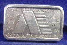 Barra gruesa apilable de plata fina marca A de 0,999 de 1 oz, 1981 USVI Ingot Co, 1 OZ *DN* segunda mano  Embacar hacia Mexico