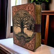 Árvore impressa vintage couro diário caderno grande diário grimório para esboço, usado comprar usado  Enviando para Brazil