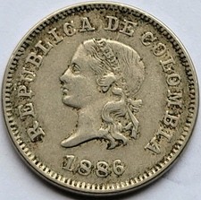 Colombia 1886 centavos d'occasion  Expédié en Belgium