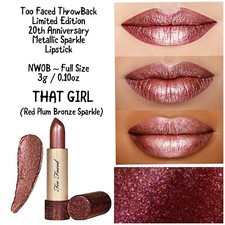 Batom Throwback Metallic Sparkle TOO FACED ~ AQUELA MENINA ~ Bronze Ameixa Vermelha Novo sem caixa, usado comprar usado  Enviando para Brazil