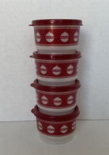 Conjunto de 4 recipientes para lanches Tupperware de Natal item # 1229 enfeites comprar usado  Enviando para Brazil