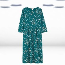 Usado, Vestido midi feminino Ex Seasalt manga 3/4 algodão orgânico estampado verde-azulado comprar usado  Enviando para Brazil