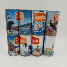 8 latas de cerveja Schmidt aba de puxar vazias vida selvagem noroeste americano decoração vintage, usado comprar usado  Enviando para Brazil