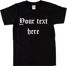 Gothic Fonte Personalizado Custom Printed T-shirt-adicione seu texto, Punk, S-XXL comprar usado  Enviando para Brazil