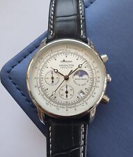 Relógio cronógrafo masculino fase da lua aviador piloto negócios couro quartzo clássico comprar usado  Enviando para Brazil