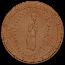 MIASTO OLDBURG: Porcelanowy medal 1923, brązowy. ZJEDNOCZENIE ŚW. ANNY ⇒ FORMA GIPSOWA., używany na sprzedaż  Wysyłka do Poland