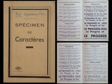 Specimen caracteres 1952 d'occasion  Rennes-