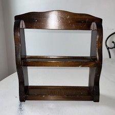 Prateleira de madeira vintage 2 camadas suporte de parede rústico livre 11,5”Hx11”Lx2,75”W, usado comprar usado  Enviando para Brazil