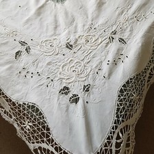 Antique embroidered linen for sale  LIVERPOOL