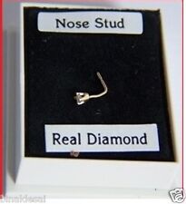 PINO DE FIO FORMATO L de ouro 9 quilates pequeno 2 mm redondo transparente 2 pt nariz diamante real comprar usado  Enviando para Brazil