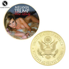 Moneda de Oro Melania Trump Metal Artesanía Decoración Hogar Moneda Colección Regalo segunda mano  Embacar hacia Mexico