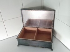 Forro de madeira vintage de caixa de cigarro/charuto banhado a prata Marlboro comprar usado  Enviando para Brazil