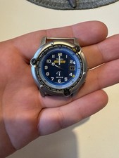 Vintage Timex Reef Gear Watch 39mm Silver Tone Blue Dial Indiglo. Runs., używany na sprzedaż  PL