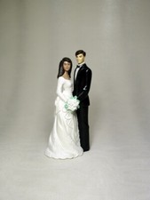 Topper de bolo de casamento interracial caucasiano noivo noiva hispânica 4,5" 1195 quase perfeito comprar usado  Enviando para Brazil