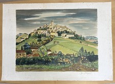 Aquarelle lithographie paysage d'occasion  Andernos-les-Bains