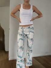 Calça jeans vintage Escada 10-12 designer com cadarço década de 1990 Resort Ibiza comprar usado  Enviando para Brazil