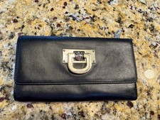 Carteira clutch DKNY Donna Karan Nova York 100% couro preta com zíper vintage comprar usado  Enviando para Brazil