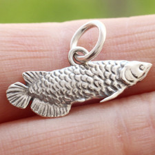 Pingente pingente de peixe dragão sólido prata esterlina 925 peixe Arowana para colar 3g comprar usado  Enviando para Brazil