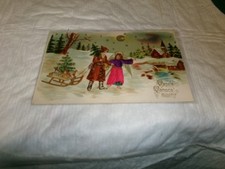 Cartão postal antigo de Papai Noel em relevo com anjo comprar usado  Enviando para Brazil