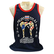 Top Tank Muay Thai MMA Preto Algodão Colete de Boxe Camiseta Singlet Masculina Feminina comprar usado  Enviando para Brazil