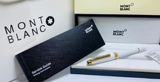 Caneta esferográfica luxuosa Montblanc Meisterstuck Edition tinta preta corpo branco e dourado, usado comprar usado  Enviando para Brazil