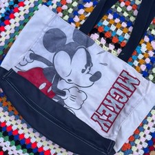 Bolsa Tote Vintage Disney Mickey Mouse – Lona Vermelha Preta Ombro Gráfico, usado comprar usado  Enviando para Brazil