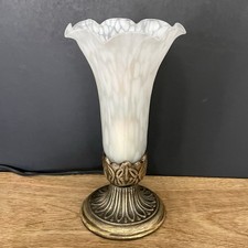 Luminária de mesa vintage trompete lírio tulipa luz noturna tocha vidro confete branco comprar usado  Enviando para Brazil