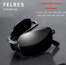 Óculos de sol masculino dobrável de metal colorido miopia miopia preto para dirigir comprar usado  Enviando para Brazil