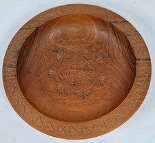 Tigela decorativa de madeira esculpida à mão para servir frutas 8" comprar usado  Enviando para Brazil