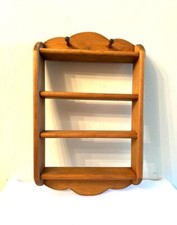 Expositor de pared de madera vintage con 4 estantes y 2 clavijas / madera marrón claro segunda mano  Embacar hacia Mexico