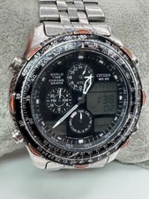 Relógio masculino Citizen Navihawk Promaster C300-Q00214 hora mundial cronógrafo nova bateria comprar usado  Enviando para Brazil