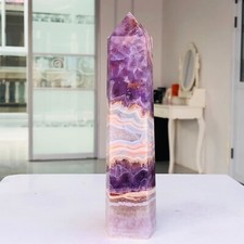 Varita obelisco cristal cuarzo ágata amatista natural 385 g curación mineral G256 segunda mano  Embacar hacia Mexico