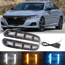 Luz de circulação diurna LED DRL de 3 cores para Honda Accord 2021+ lâmpada de neblina com curva, usado comprar usado  Enviando para Brazil