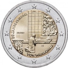 ALLEMAGNE 2 Euro Génuflexion de Varsovie Willy Brandt 2020 UNC na sprzedaż  Wysyłka do Poland