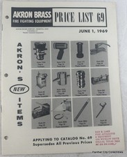Catálogo 1969 Lista de precios Akron Bras Equipo de extinción de incendios Wooster Ohio segunda mano  Embacar hacia Mexico
