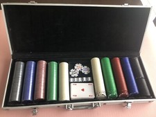 Poker chips set for sale  PONTYCLUN